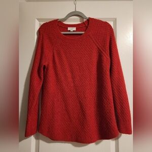 LOFT Vibrant Red Crew Neck Sweater